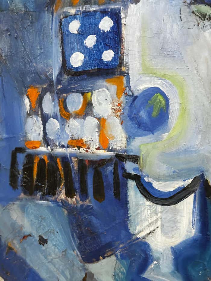 Still-Life Blue Tones Oil on Canvas by Edward Sotello