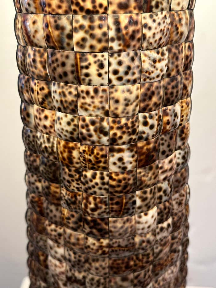 Pair of Mosaic Palecek Leopard Shell Table Lamps