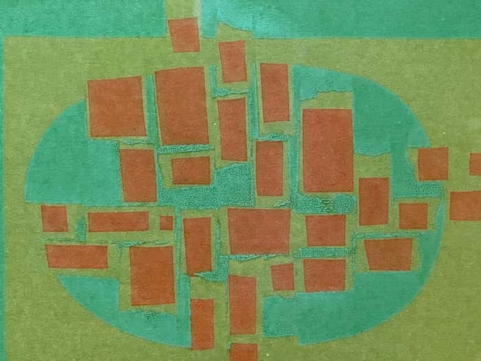 "Status Quo" Green Abstract Lithograph By Richard Proctor