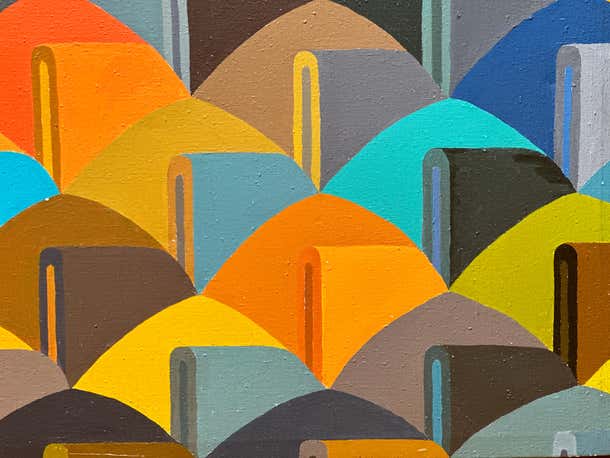 Colorful Abstract oil Painting not Signed