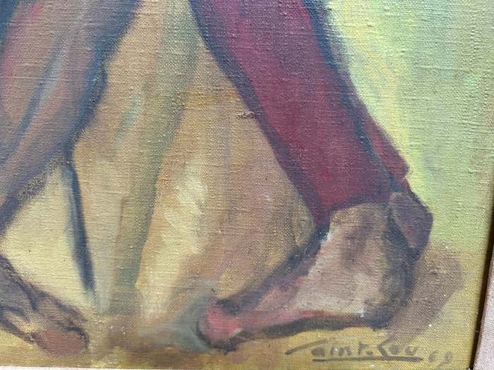"Three Musicians" Midcentury Oil Painting by Maurice Saint-Lou