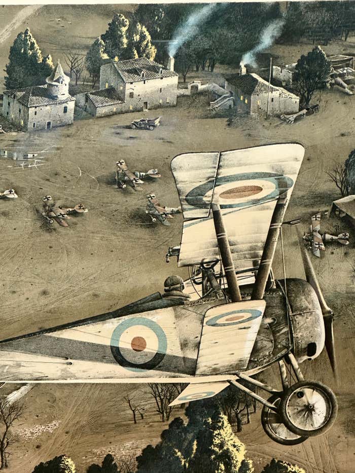 Air Warfare in World War 1 Lithograph