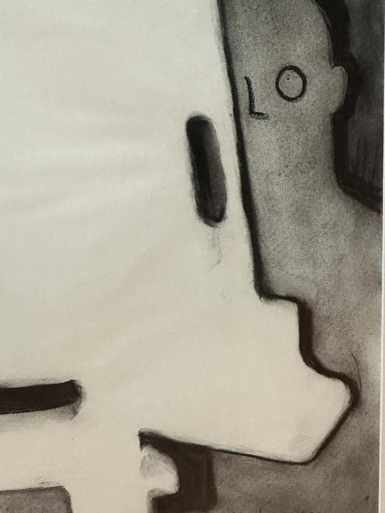 Semi-Abstract Black and White Drawing by Lorraine Ginsburg