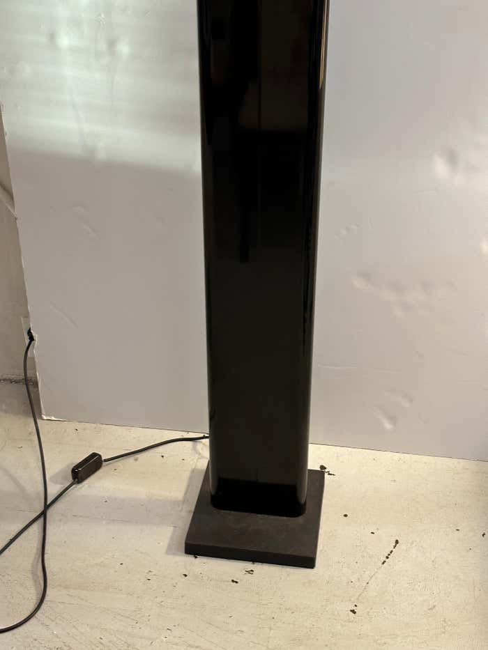 Italian Black Floor Tube Lamp by Gianfranco Frattini