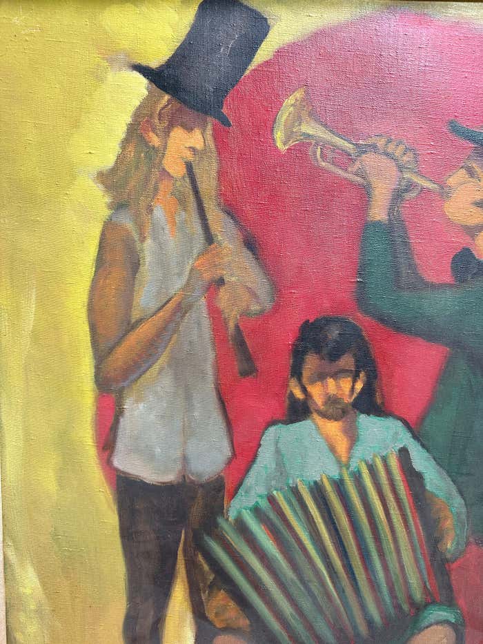 "Three Musicians" Midcentury Oil Painting by Maurice Saint-Lou