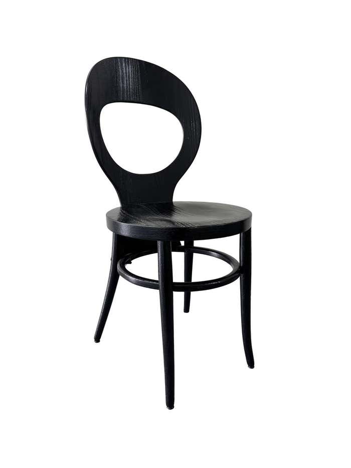 Set of 8 Mouette (Seagull) Baumann France Dining Chairs - Satin Black Finish