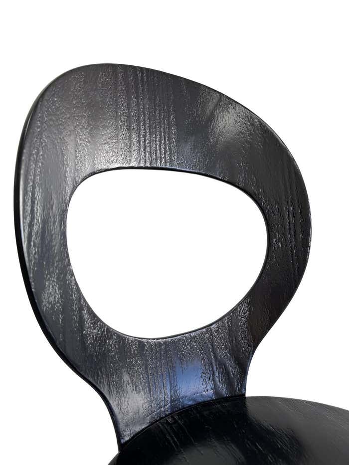 Set of 8 Mouette (Seagull) Baumann France Dining Chairs - Satin Black Finish