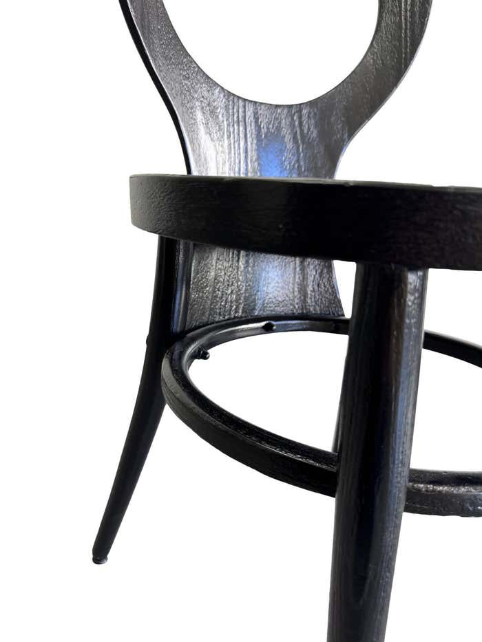Set of 8 Mouette (Seagull) Baumann France Dining Chairs - Satin Black Finish