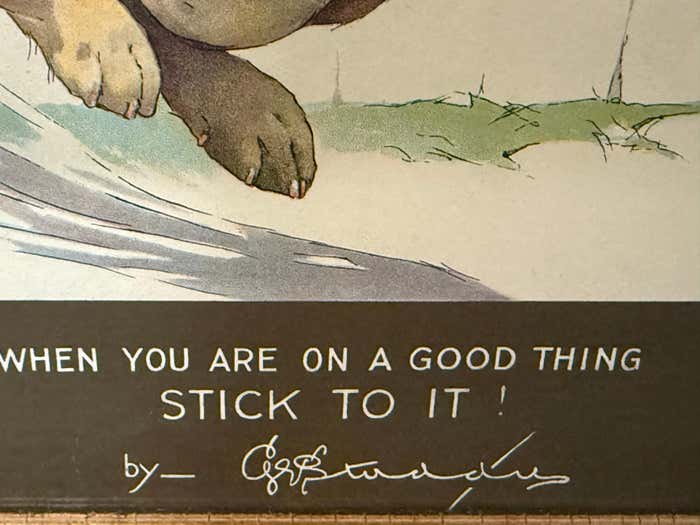"When You Are on a Good Thing, Stick to It!" Satirical Print by George Studdy