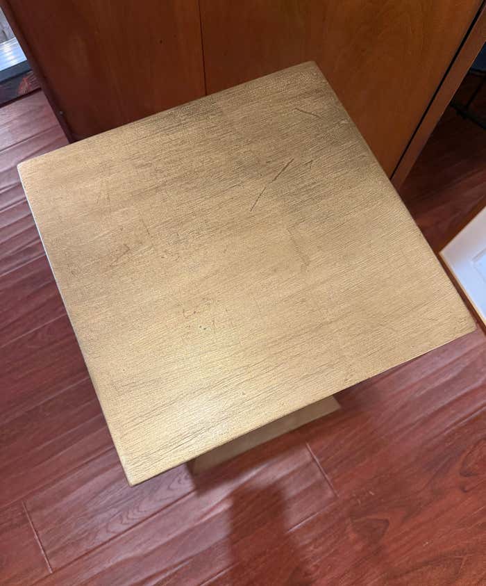 Geometric Gilded Metal Pedestal
