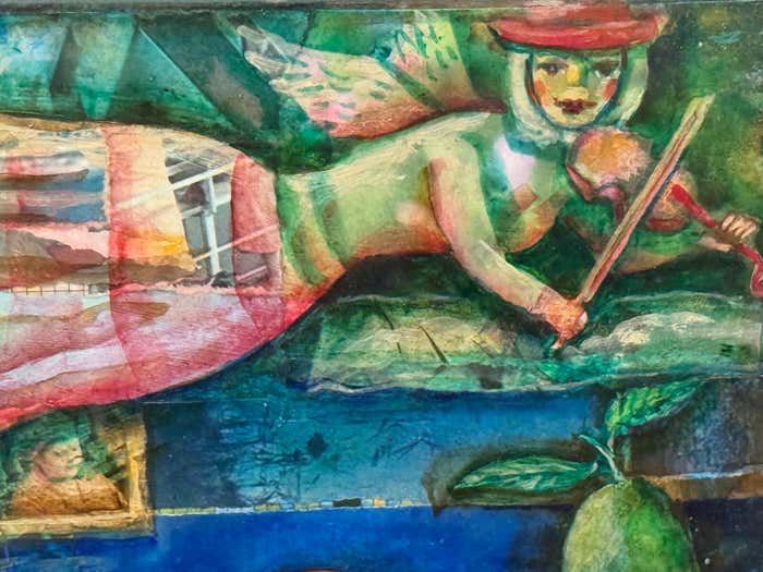 "The Angel of Music " Modern Surrealist Oil Painting by Luis Alberto Solari