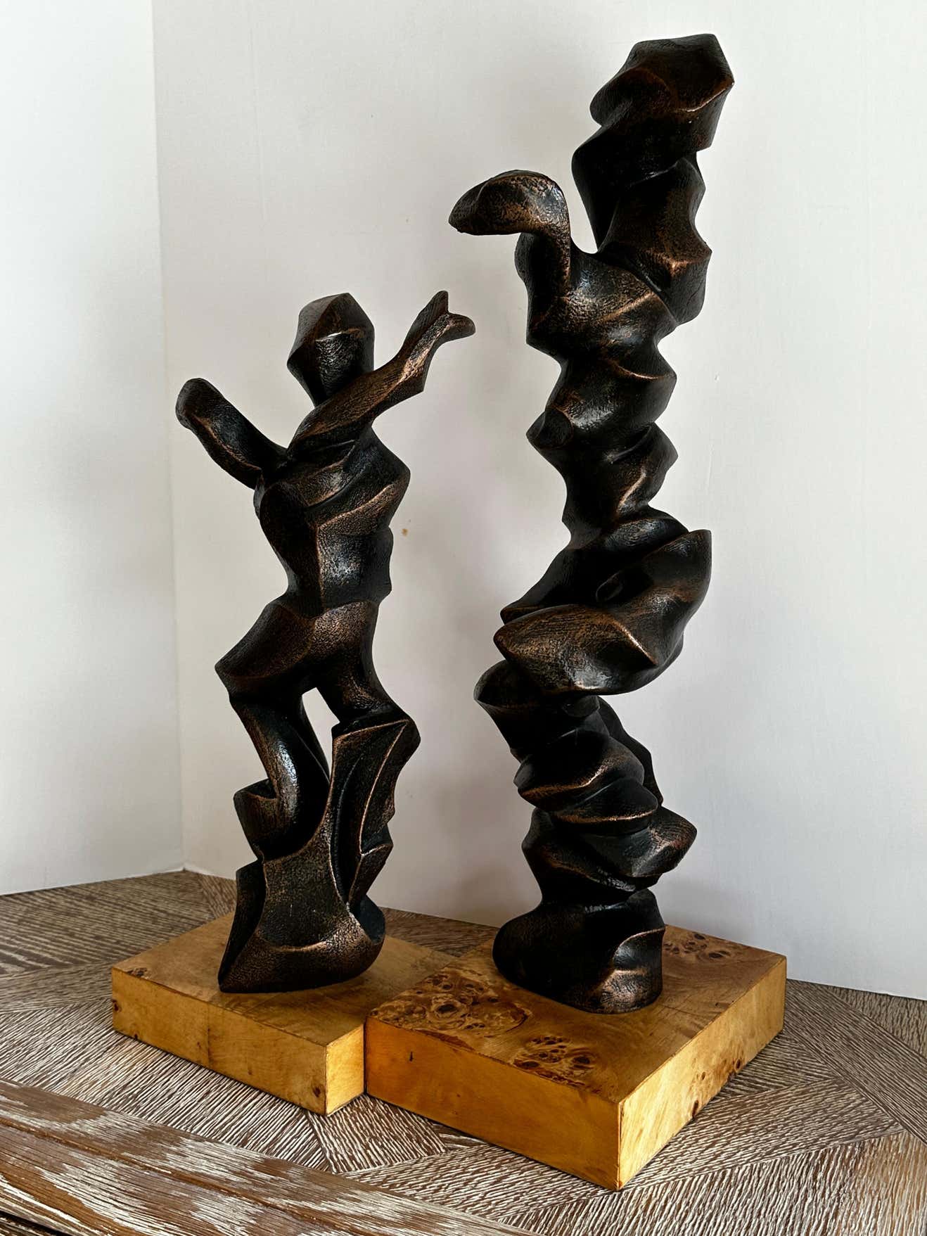 Dancing Sculptures in Resin - A Pair