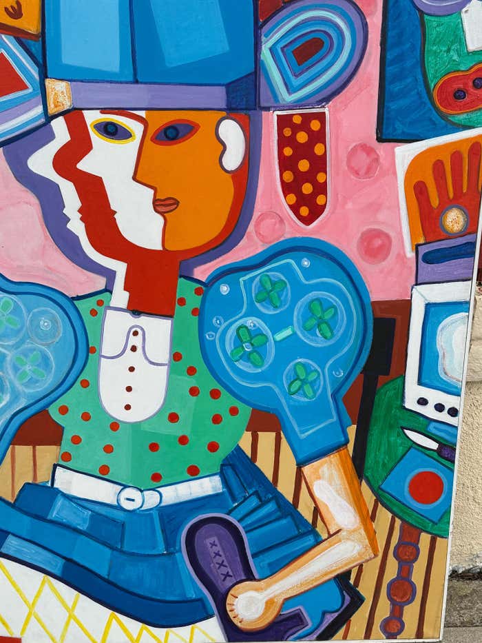 "Girl At Her Dressing Table" Modern Acrylic on Canvas by Bob Novak