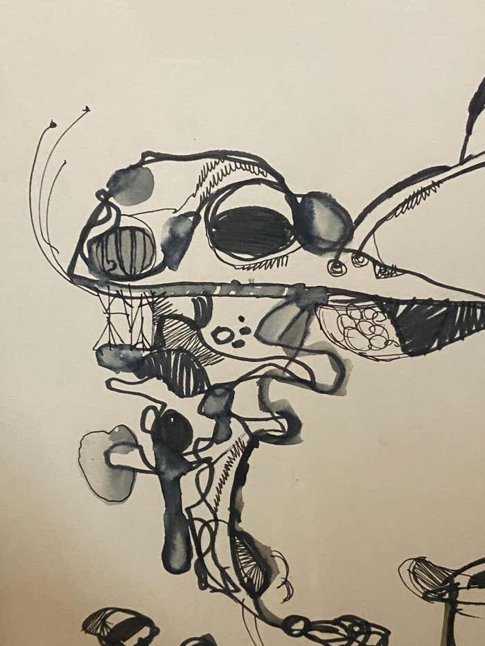 Ink drawing by Californian artist Michael Dormer