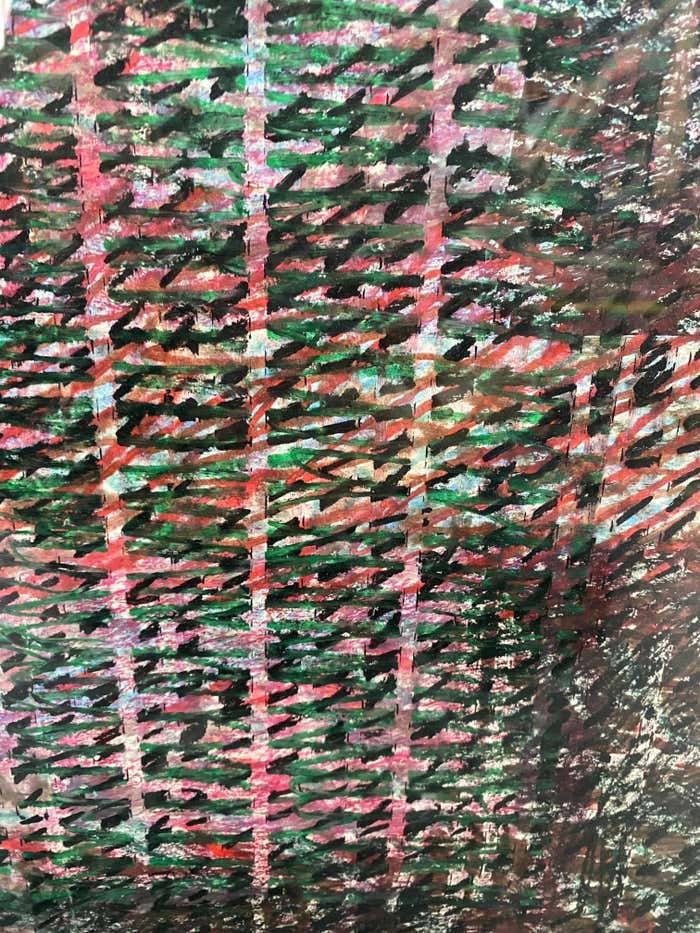 Optical Pastel Pencil Expressionist Abstract