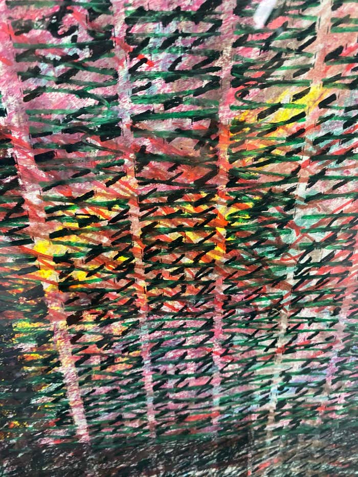 Optical Pastel Pencil Expressionist Abstract