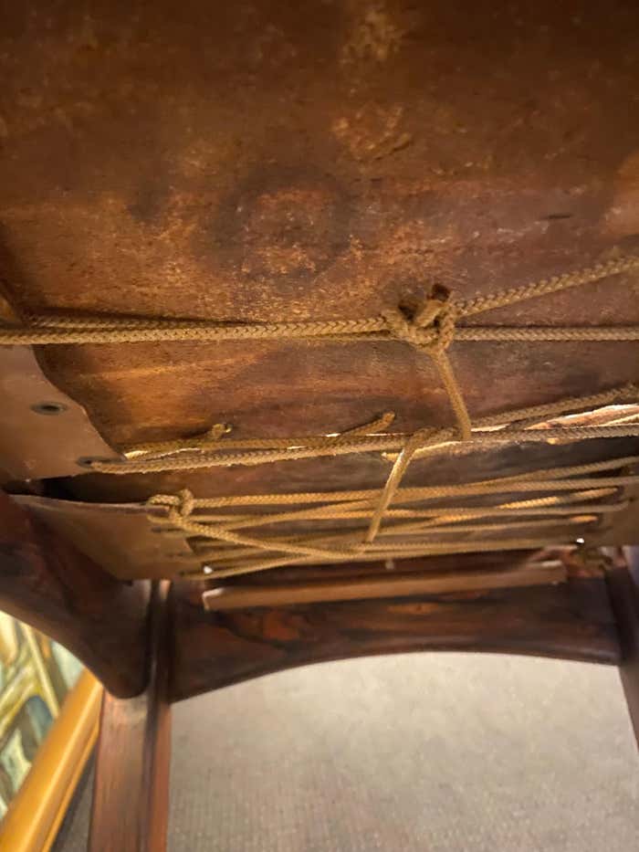 Midcentury Brazilian Rosewood and Leather Stool