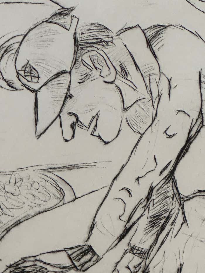 "Reluctant Cat" Satirical Drawing by John Marx