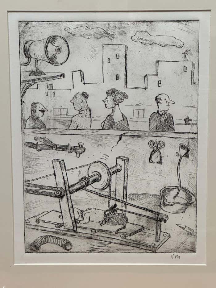 "People In The Street" Satirical Drawing by John Marx