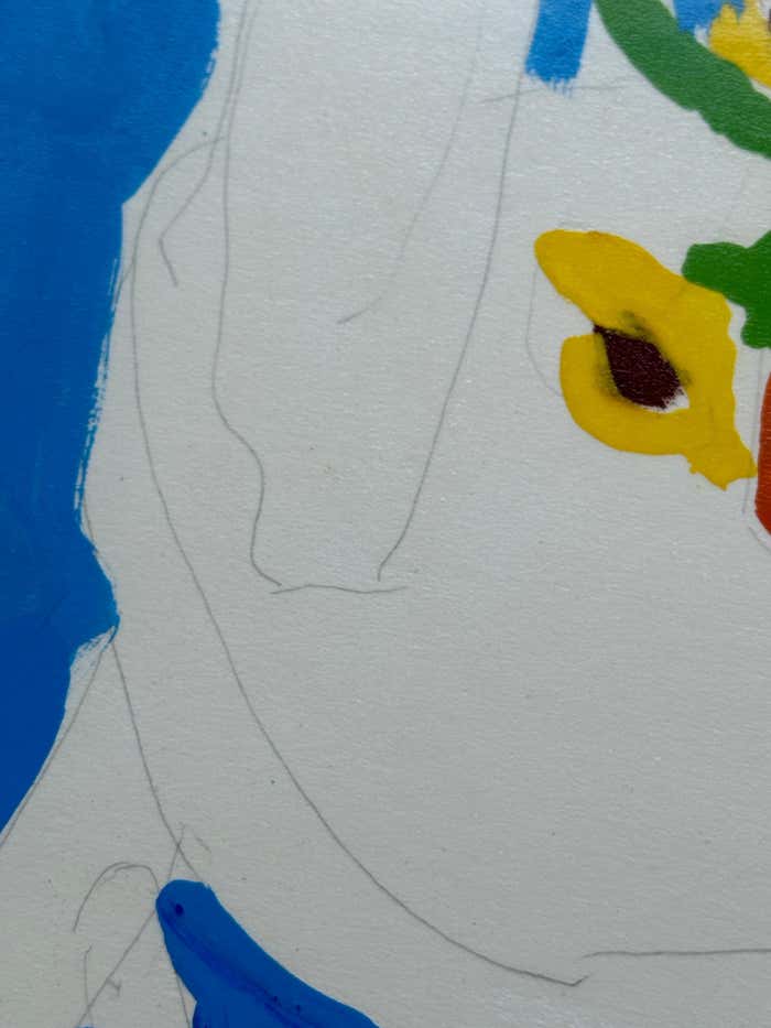"White Chair" Still-Life Gouache and Pencil Sketch by John Botz