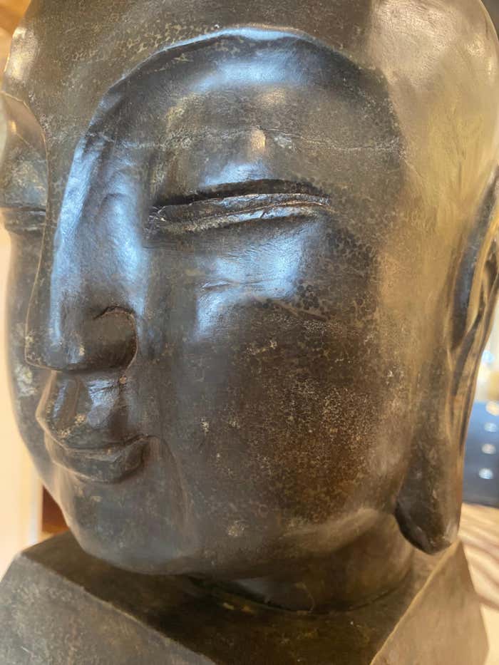 Southeast Asian Soap Stone Buddha Head Sculpture