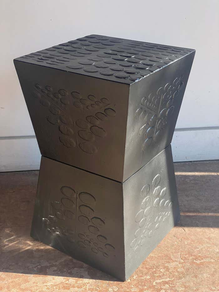 Low Black Geometric Pedestal