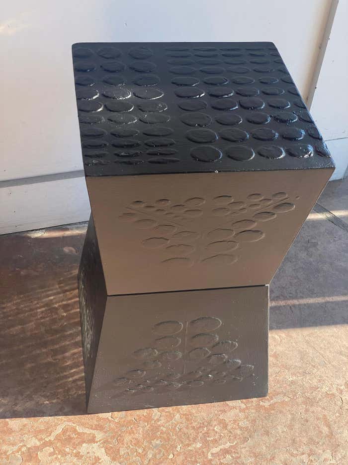 Low Black Geometric Pedestal
