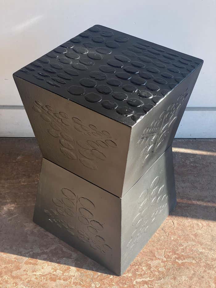 Low Black Geometric Pedestal