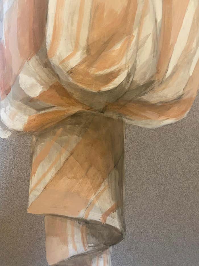Unique Hand-painted Trompe l'œil Drapery Design Pedestal