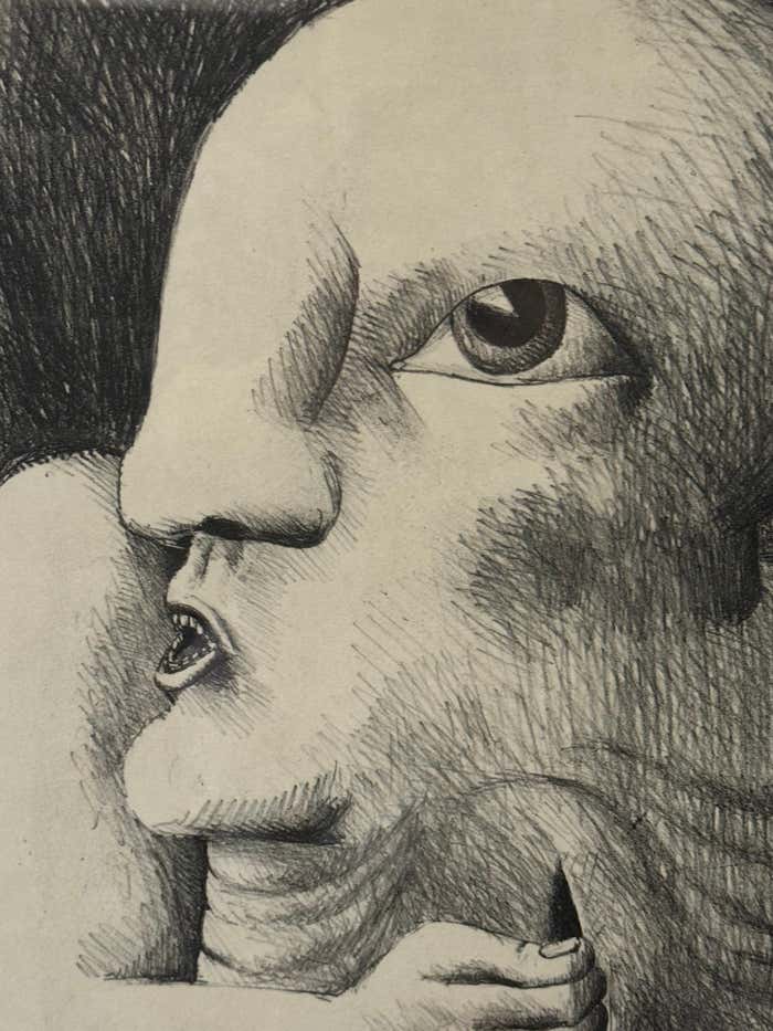 "Kopffüßler mit einer Wunde (Head-Footer with a Wound)" Lithograph by Horst Ante
