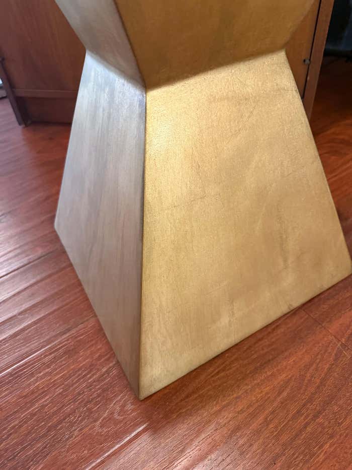 Geometric Gilded Metal Pedestal