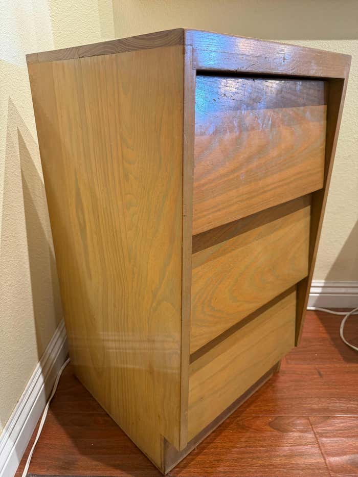 Minimalist Cerused Oak Nightstand by Russel Wright