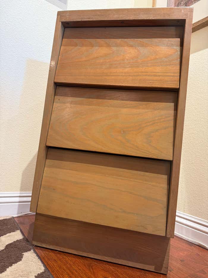 Minimalist Cerused Oak Nightstand by Russel Wright