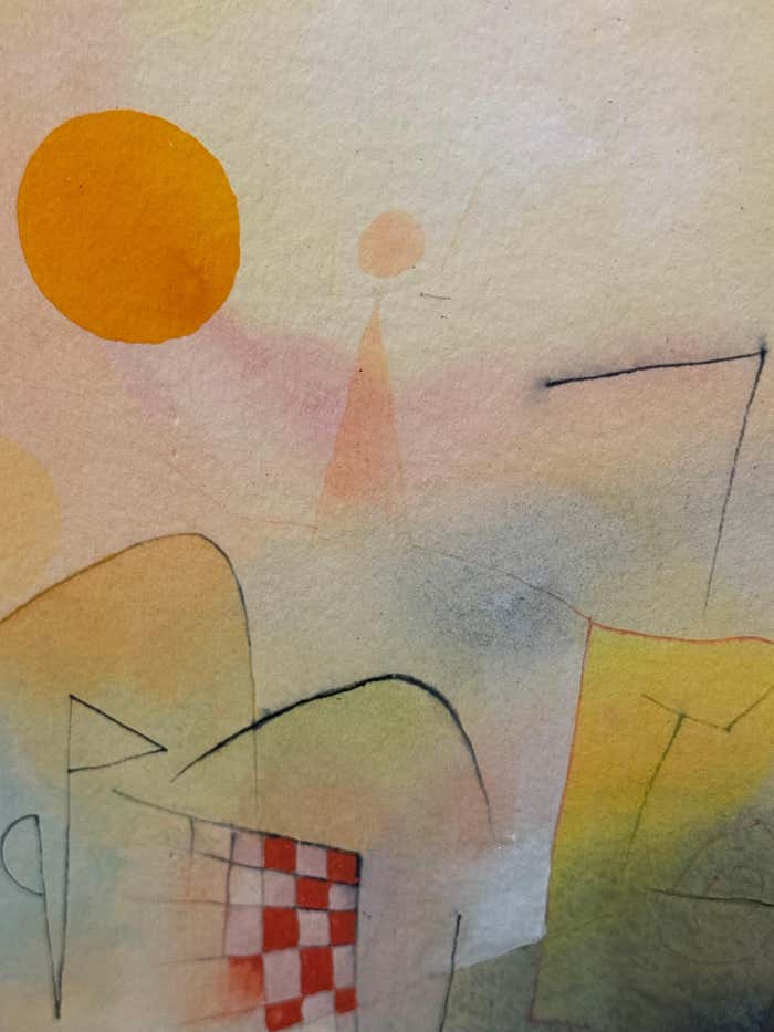 "Summer" Surrealist Watercolor in the style of Paul Klee