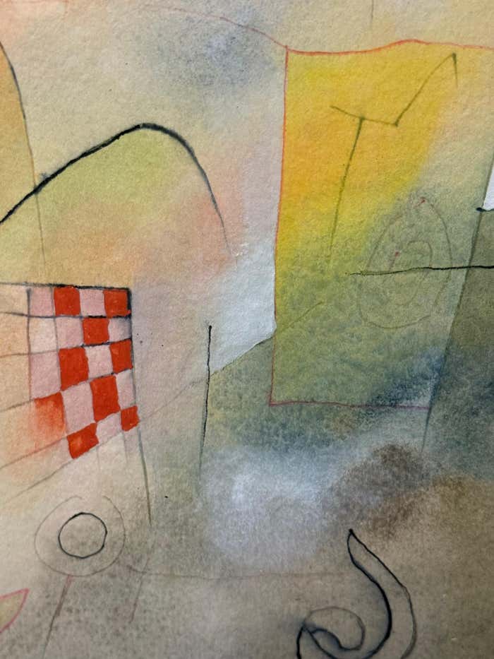 "Summer" Surrealist Watercolor in the style of Paul Klee