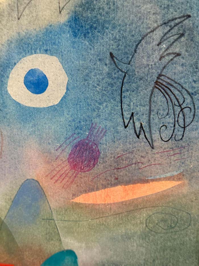 "Winter" Surrealist Watercolor in the style of Paul Klee