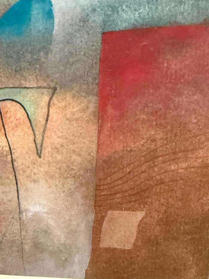 "Winter" Surrealist Watercolor in the style of Paul Klee