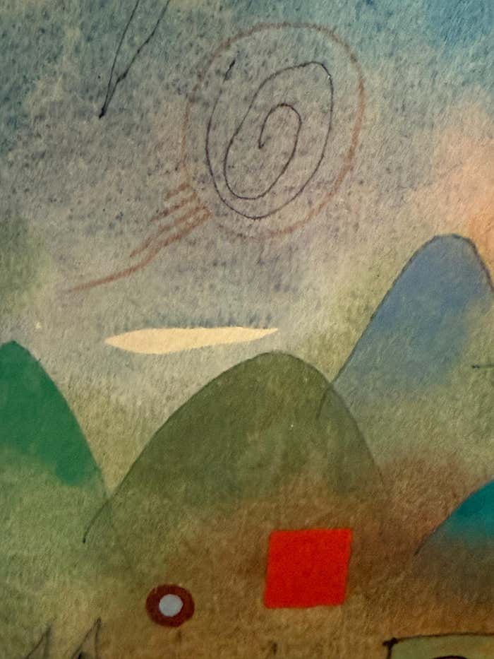 "Winter" Surrealist Watercolor in the style of Paul Klee