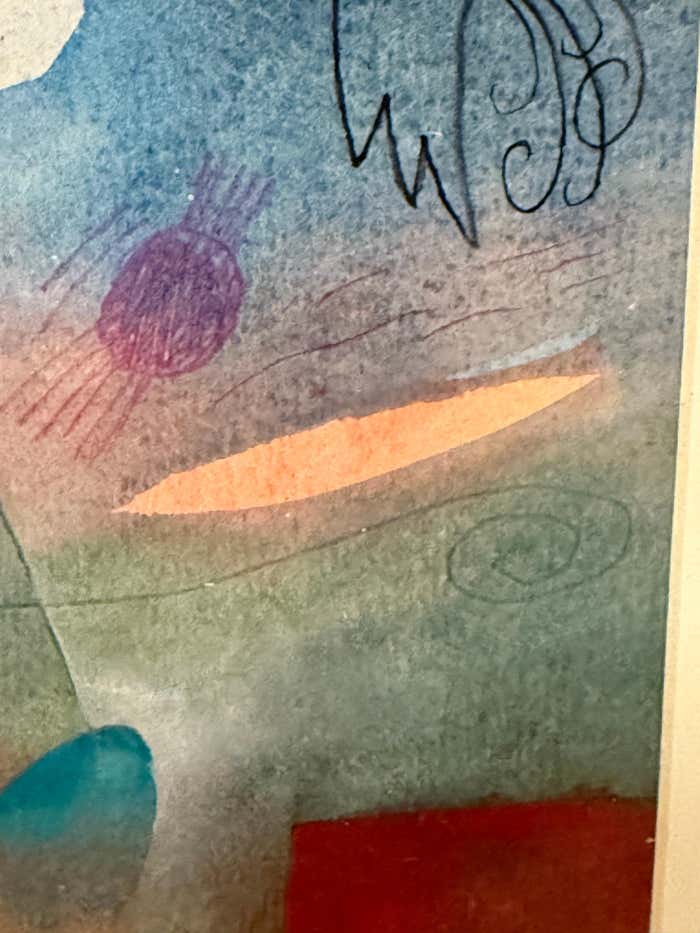 "Winter" Surrealist Watercolor in the style of Paul Klee