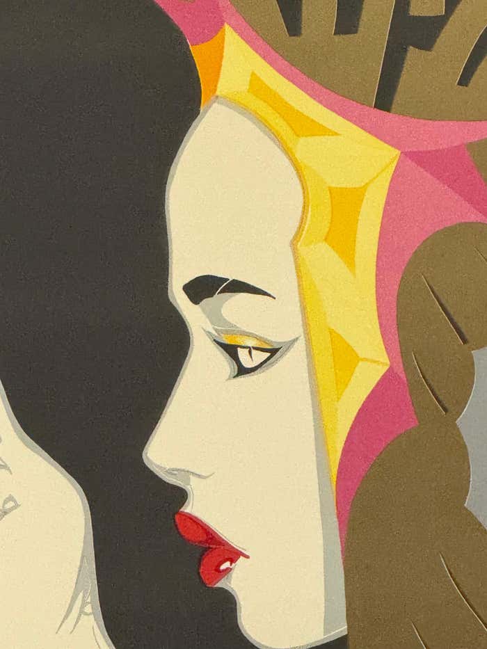 Masquerade #2, Large Modern Artist Proof Lithograph Portrait by Leal