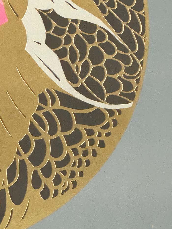 Masquerade #2, Large Modern Artist Proof Lithograph Portrait by Leal