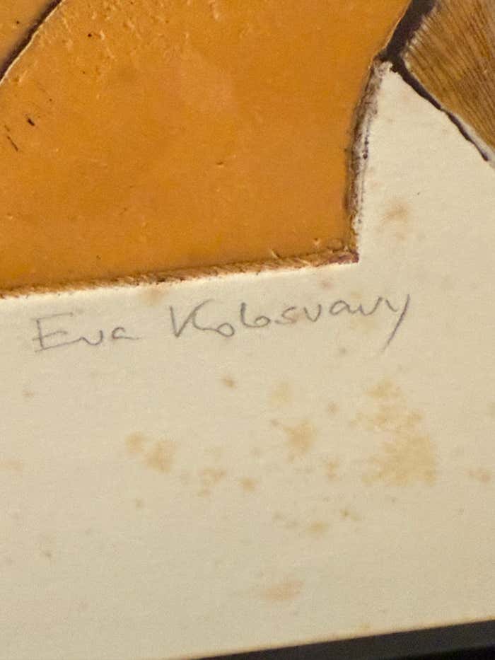 Large Embeded Rusty Geometric Abstract by Eva Koloswary