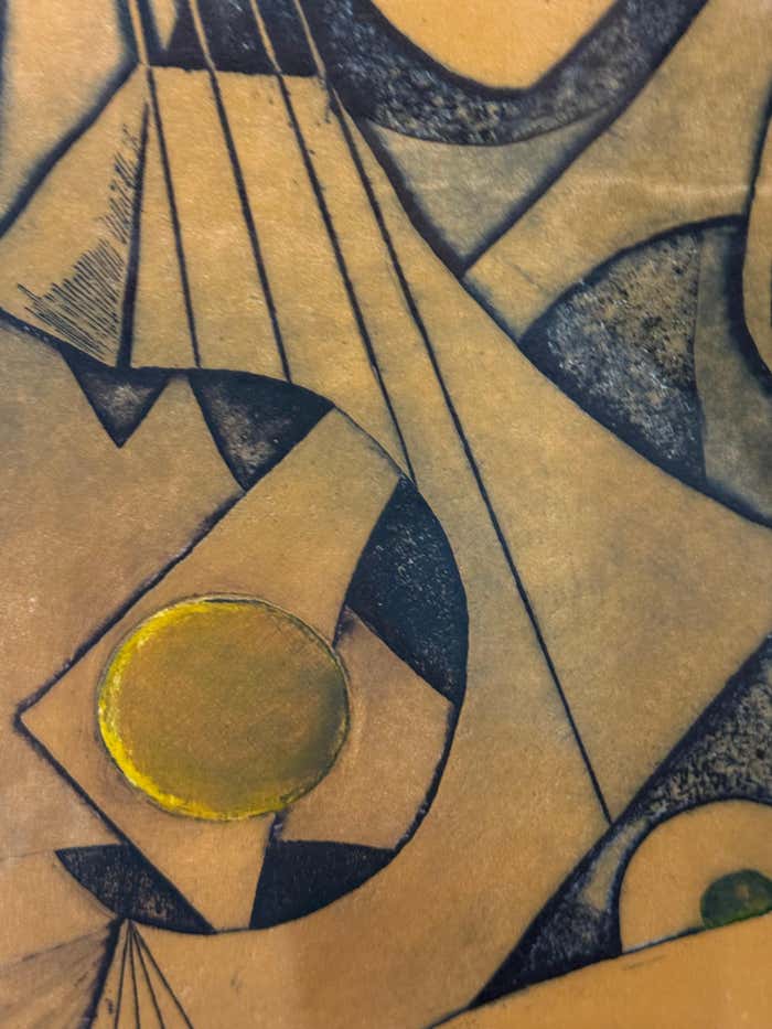 Large Embeded Rusty Geometric Abstract by Eva Koloswary