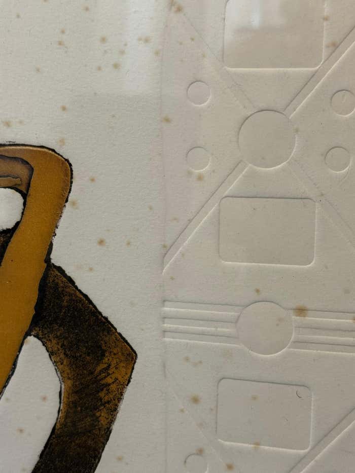 Large Embeded Rusty Geometric Abstract by Eva Koloswary