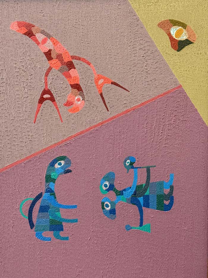 "Three Worlds", Post-Modern Acrylic Painting by Stanley Donald Tschopp