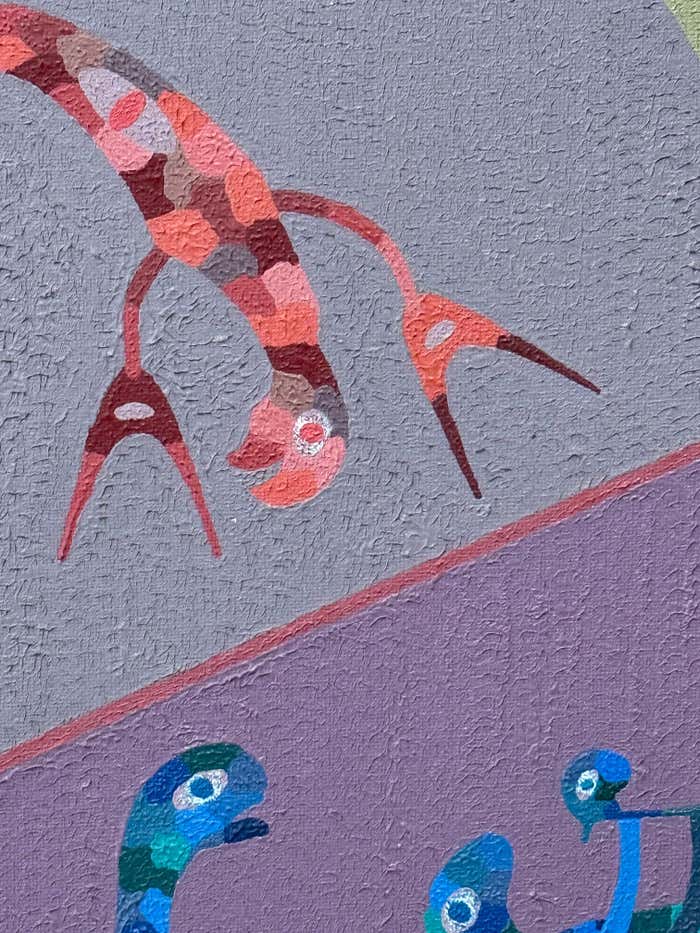 "Three Worlds", Post-Modern Acrylic Painting by Stanley Donald Tschopp