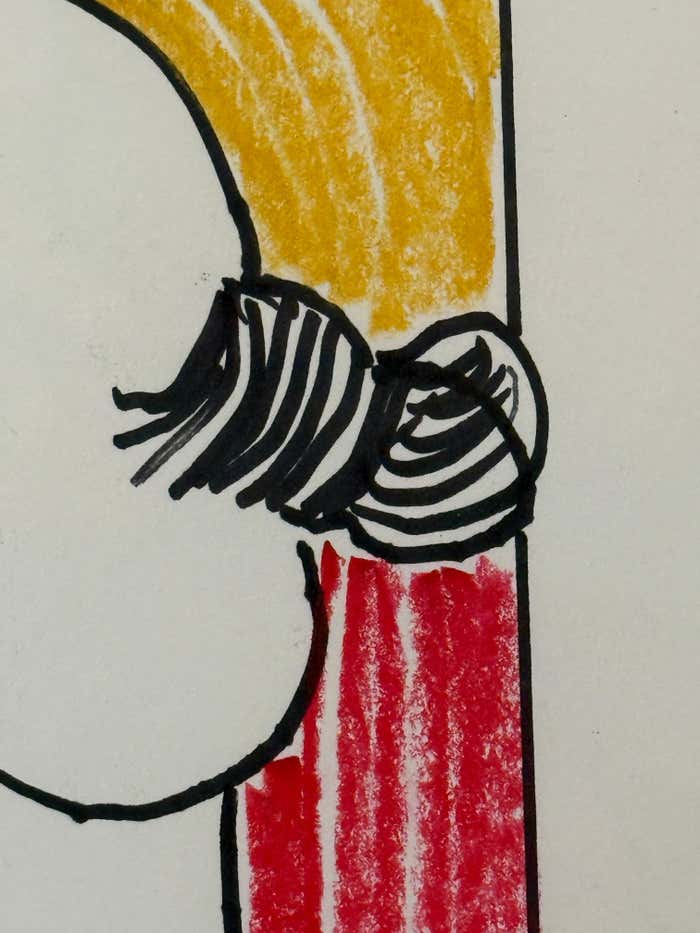 Pastel And Ink Portrait of A Woman Looking Away .by BW. Tishel