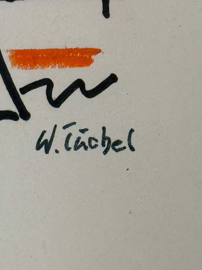 Pastel And Ink Portrait of A Woman Looking Away .by BW. Tishel