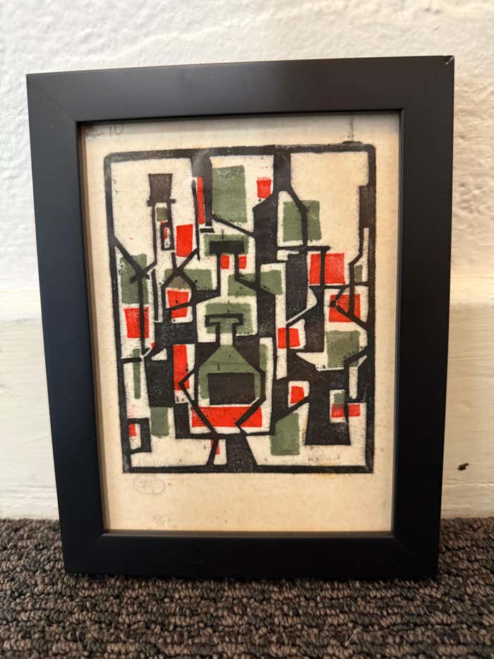 "Liquor Bottles", Midcentury Small Pastel by Richard Proctor