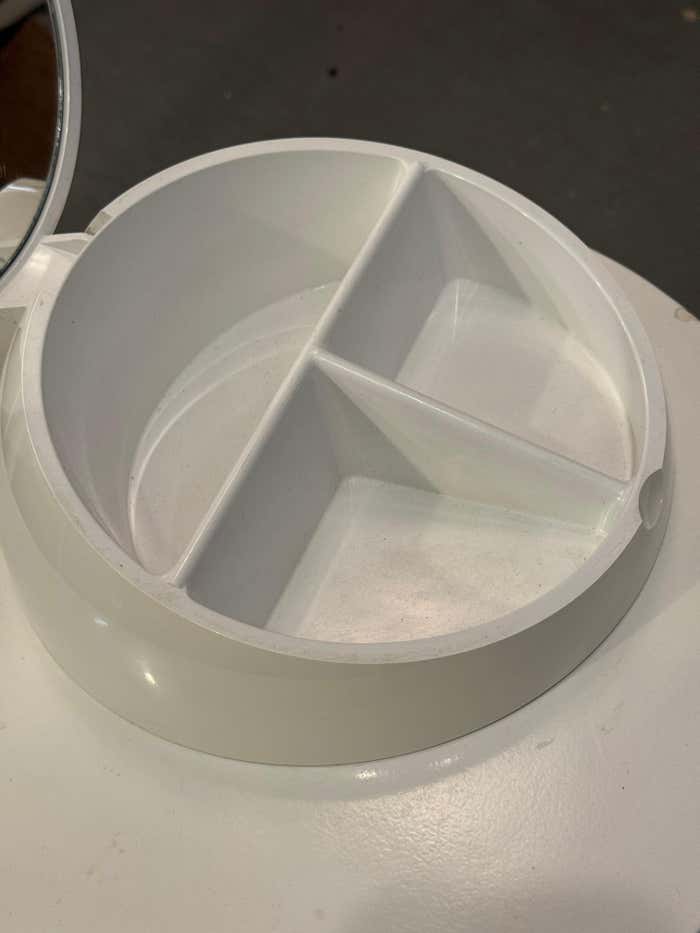 Round Vanity Box with Mirror, Stamped Gedy – Design Makio Hasuike